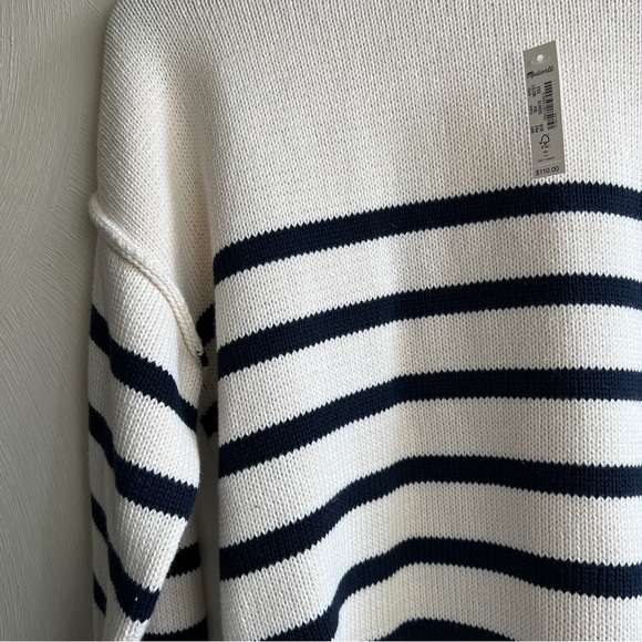 Madewell Conway Pullover Sweater in Stripe in Antique Cream - Picture 9 of 9